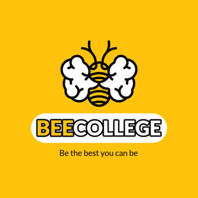 Brain-Themed Logo Maker for a School with a Bee Graphic