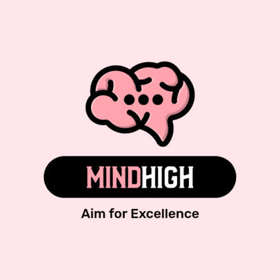 Simple Logo Creator for a School with a Brain-Shaped Graphic