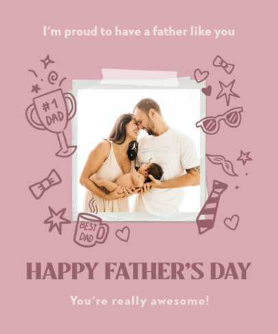 T-Shirt Design Maker for Father's Day Featuring a Doodle Frame and Quotes 