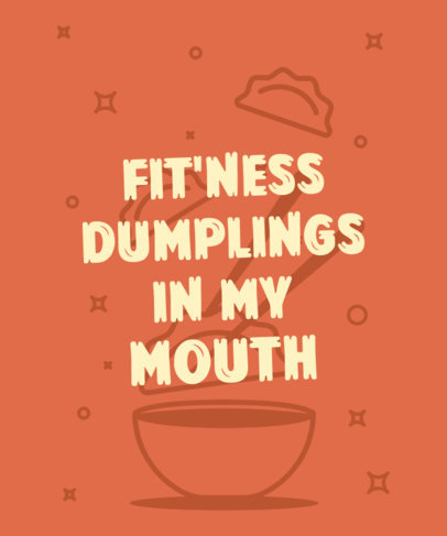 T-Shirt Design Template With an Asian Food-Allusive Quote 3675g