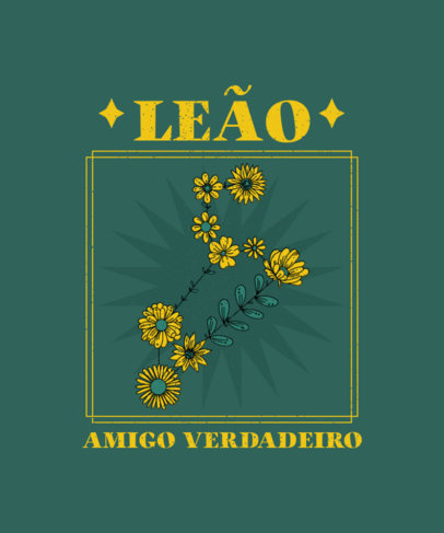 Floral T-Shirt Design Creator with an Astrology Quote in Portuguese 3914f-el1