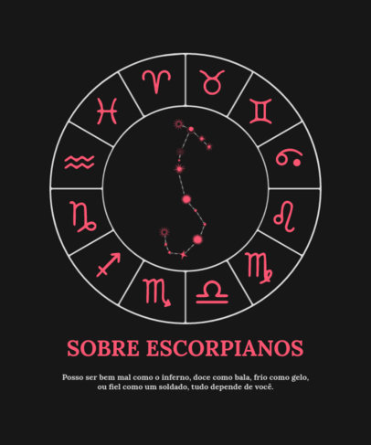 T-Shirt Design Generator Featuring a Scorpio Quote in Portuguese 3920d-el1