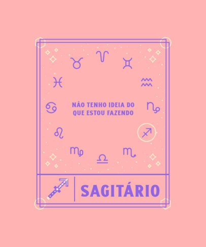 Astrology T-Shirt Design Template with a Fun Portuguese Quote 3916b-el1
