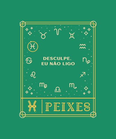 Piscean-Themed T-Shirt Design Maker with a Quote in Portuguese 3916d-el1
