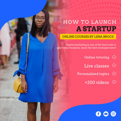 Instagram Post Maker for an Online Startup Course for Entrepreneurs
