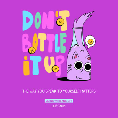 Podcast Cover Design Maker for Mental Health-Themed Shows Featuring a Cat Illustration 