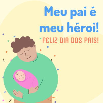 Father's Day Instagram Post Maker with a Quote in Portuguese