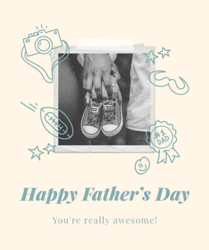 Father's Day T-Shirt Design Generator With a Pastel Color Scheme and Instant Picture Frames 3669h