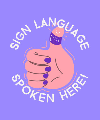 T-Shirt Design Creator with an American Sign Language-Themed Graphic