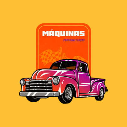 Online Logo Maker for a Classic Car Garage Featuring a Vintage Truck