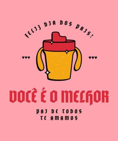 Cool T-Shirt Design Template with a Heartfelt Quote for Father's Day 