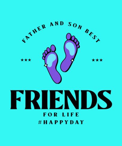 T-Shirt Design Maker for Father's Day with Son's Footprint Graphics 3668k