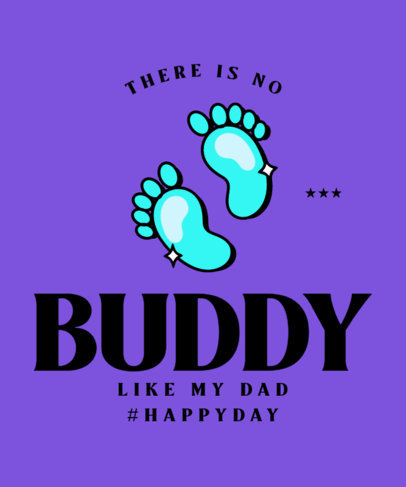 T-Shirt Design Template with Baby Footprints for a Father's Day Celebration 3668l