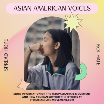 Instagram Post Maker for a Stop Asian Hate Campaign 