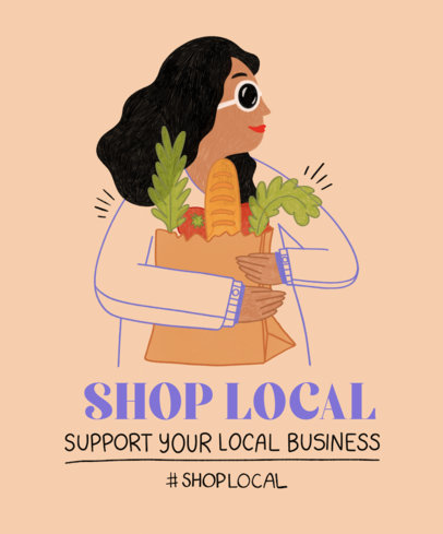 Illustrated T-Shirt Design Maker for Local Business Support Campaigns 3700 