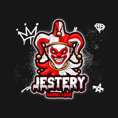 Gaming Logo Template With a Demonic Jester Clipart 