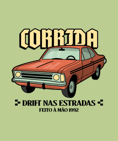 T-Shirt Design Template Featuring a Vintage Muscle Car