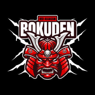 Gaming Logo Maker Featuring Evil Characters With Samurai Helmets 