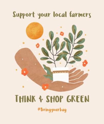 Illustrated T-Shirt Design Maker for a Local Market Support Campaign 3695