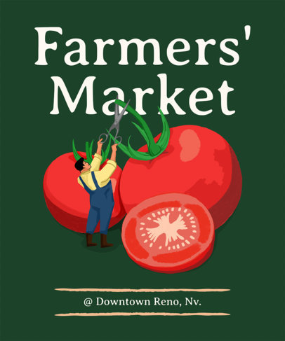 T-Shirt Design Template to Support Local Markets 3694