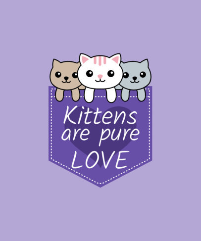 T-Shirt Design Maker with Cute Cats in a Pocket 