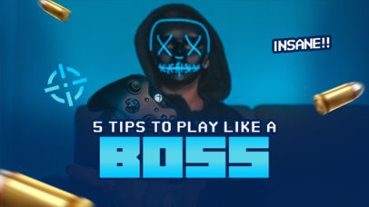 YouTube Thumbnail Design Maker for a Gaming Hacks and Tips Video 3955f-el1