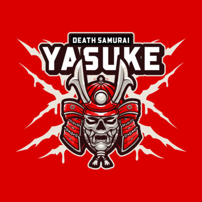 Gaming Logo Generator Featuring an Undead Samurai Illustration 