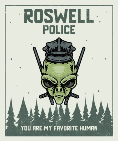 T-Shirt Design Creator Featuring an Extraterrestrial Head Graphic