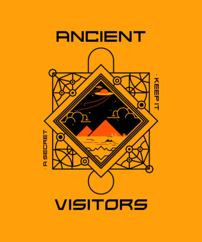 T-Shirt Design Template for UFO Day Featuring Alien-Themed Graphics 