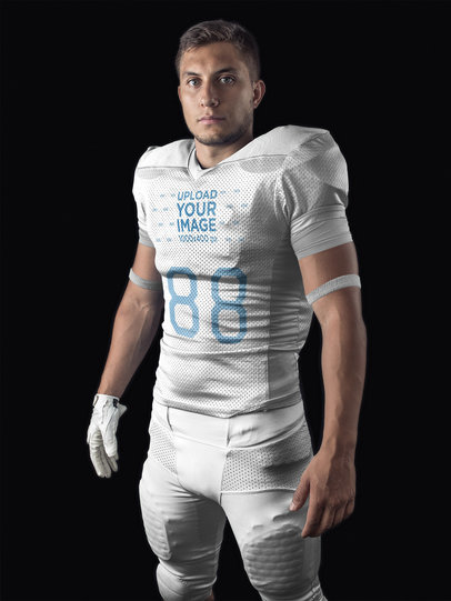 Football Jersey Generator - Man Standing in Black Room