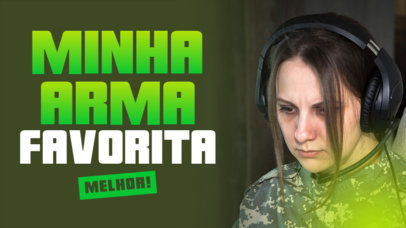 Gaming YouTube Thumbnail Design Maker with Portuguese Text 3951c-el1