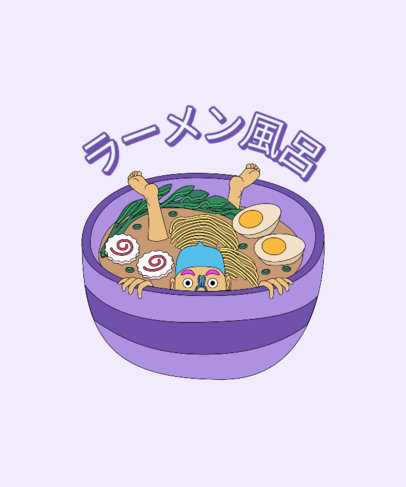 T-Shirt Design Generator with a Quirky Illustration of Ramen 3691k