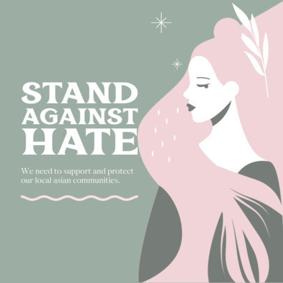 Illustrated Instagram Post Template With a Stop APPI Hate Quote 