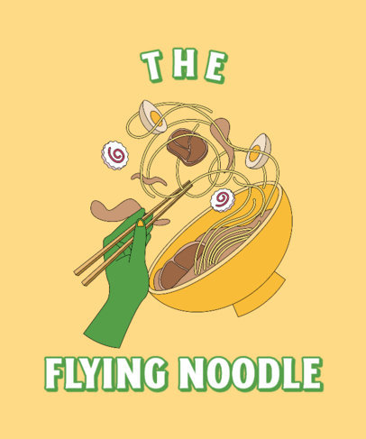 Illustrated T-Shirt Design Maker with a Bowl of Ramen and a Clever Quote