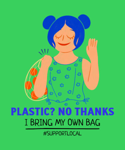 T-Shirt Design Maker With a Zero-Waste Themed Illustration 3700c