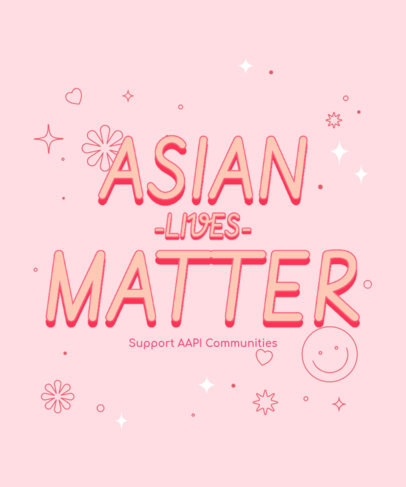 T-Shirt Design Template with an Asian Lives Matter Quote