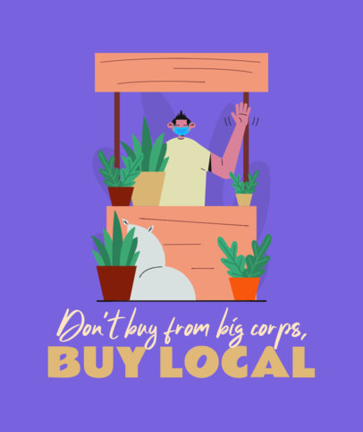 Tote Bag Design Template With a Buy-Local Theme 3693d
