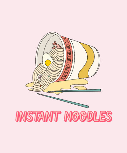 T-Shirt Design Creator with an Illustration of Instant Noodles