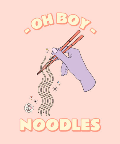 Food T-Shirt Design Maker with a Noodles Graphic