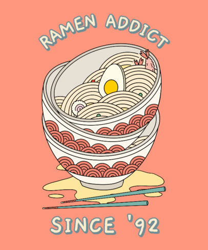 T-Shirt Design Maker for Foodies with a Ramen Graphic