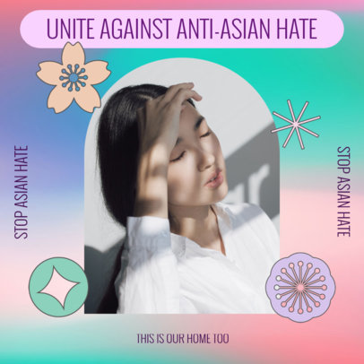 Instagram Post Generator for a Stop Asian Hate Campaign Featuring a Gradient Background 