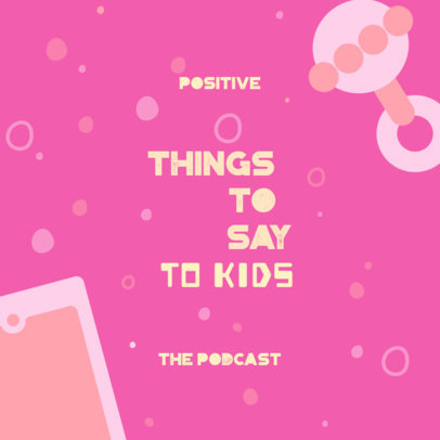 Podcast Cover Template With a Parenting Theme and an Abstract Background 