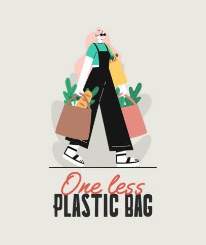 Illustrated Tote Bag Design Generator With a Zero-Waste Theme 3693a