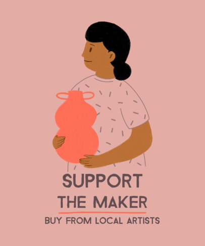 T-Shirt Design Template for Independent Artists Support Campaigns 3700b