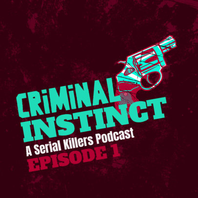 True Crime Podcast Cover Maker With a Revolver Illustration 4357f