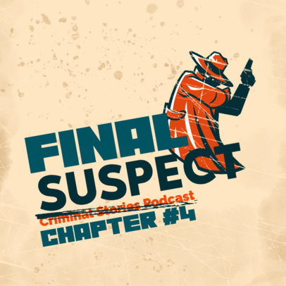 Podcast Cover Template Featuring a Criminal Graphic 4357g