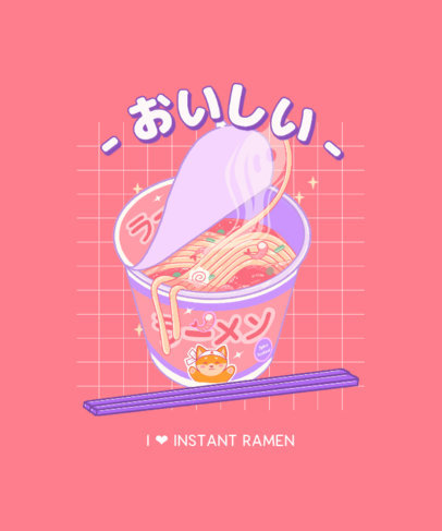 Food T-Shirt Design Maker with a Cool Illustration of Cup Noodles