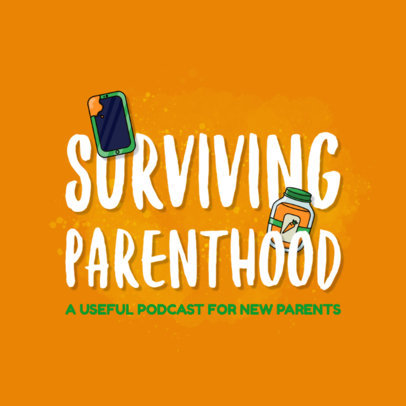 Podcast Logo Maker Featuring a Modern-Day Parenting Theme
