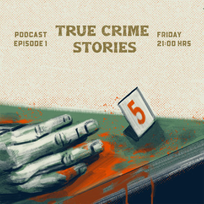 Podcast Cover Design Creator with an Illustrated Crime Scene 4359a