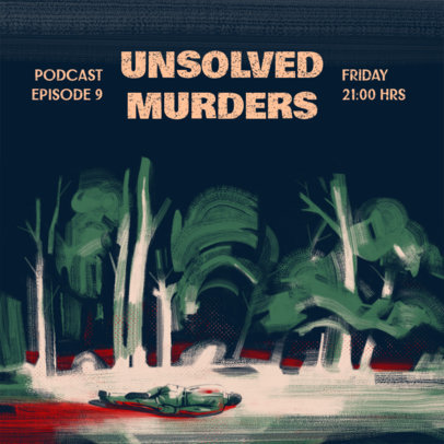 Podcast Cover Design Creator for an Unsolved Murders Show 4359c